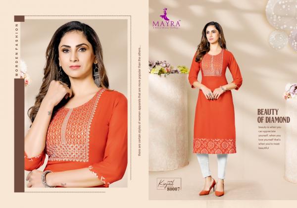 Mayra Kinjal Rayon Designer Exclusive kurti Collection